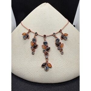 Pilgrim Danish Design Rose Gold Multi Crystal Bib Necklace 348521